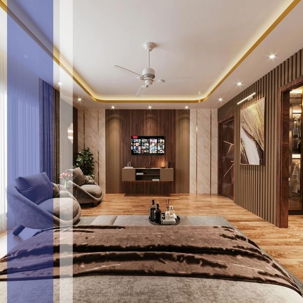 A luxury custom wooden interior design