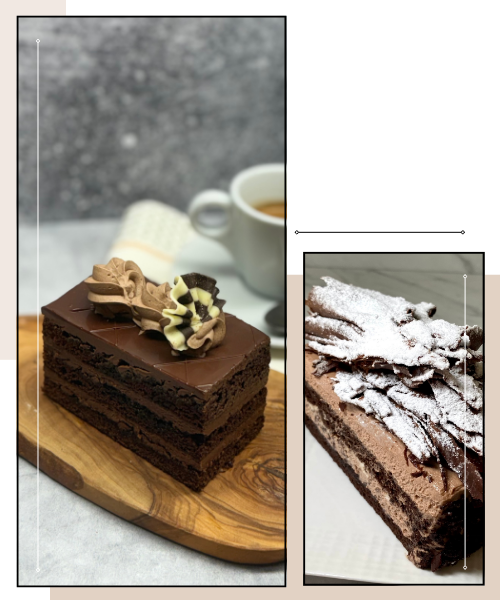 chocolate truffle and fedora slice