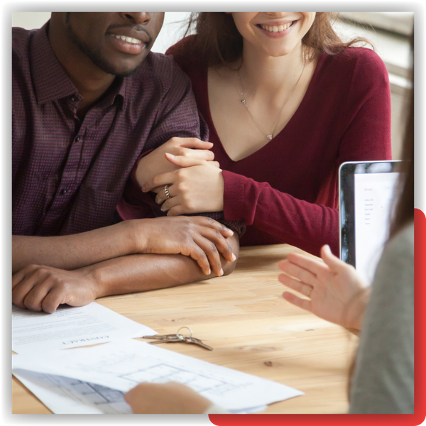 Couple with real estate agent