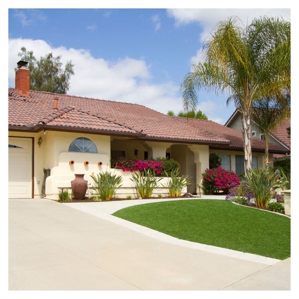 southern California house with artificial turf