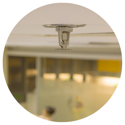 fire sprinkler system up close