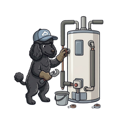 poodle fixing a Water Heater