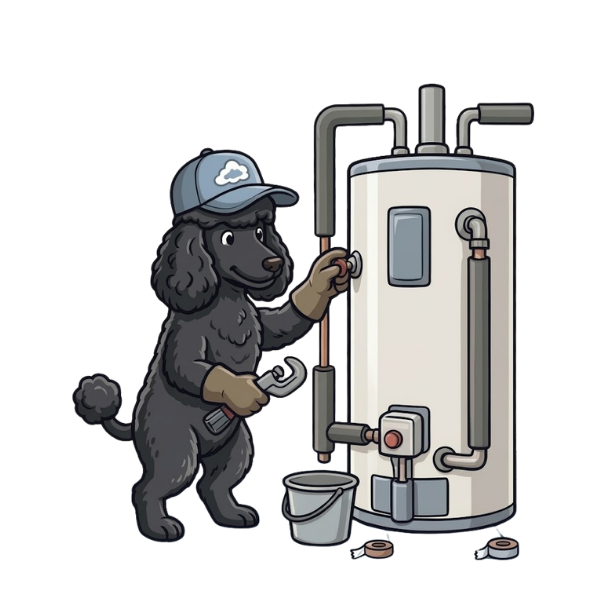 poodle fixing a Water Heater