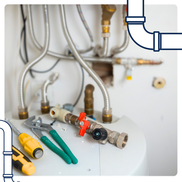 tools next to residential wall plumbing 