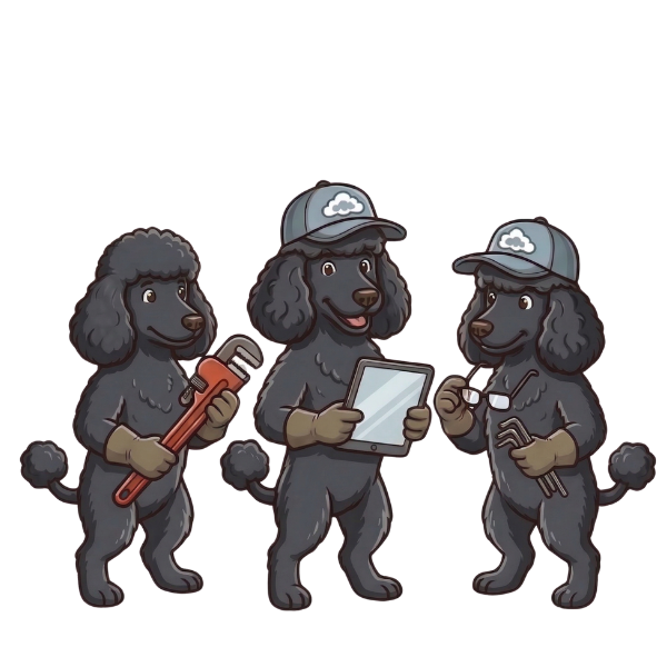 plumbing crew of poodles 