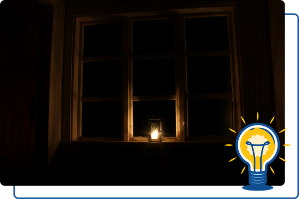 candle in a dark room