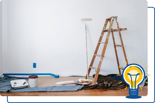 home with remodeling tools