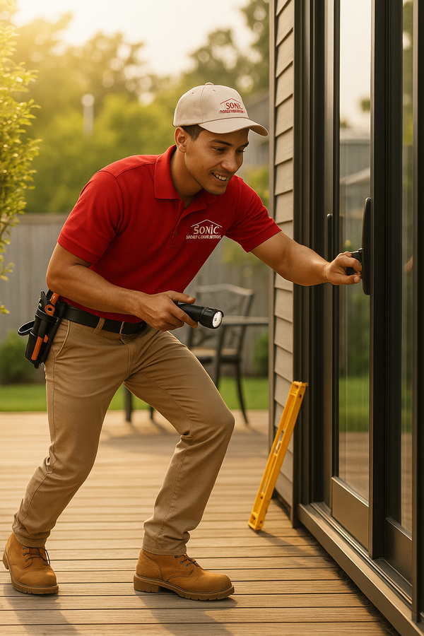 Home Inspector Checking out the Door
