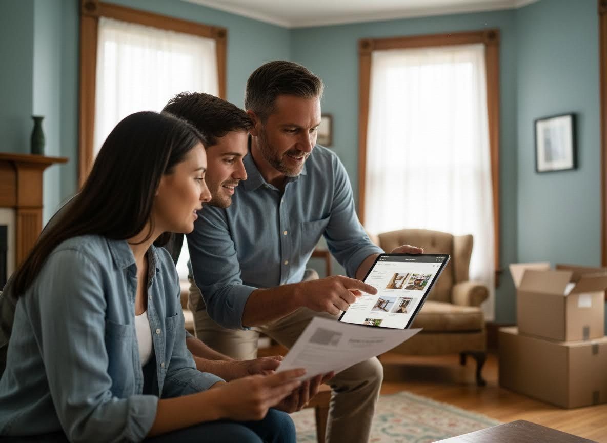 People browsing home design ideas on a tablet