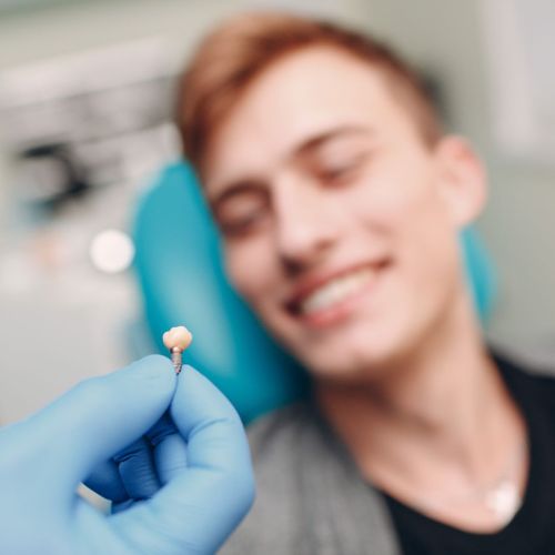 smiling woman at dentist