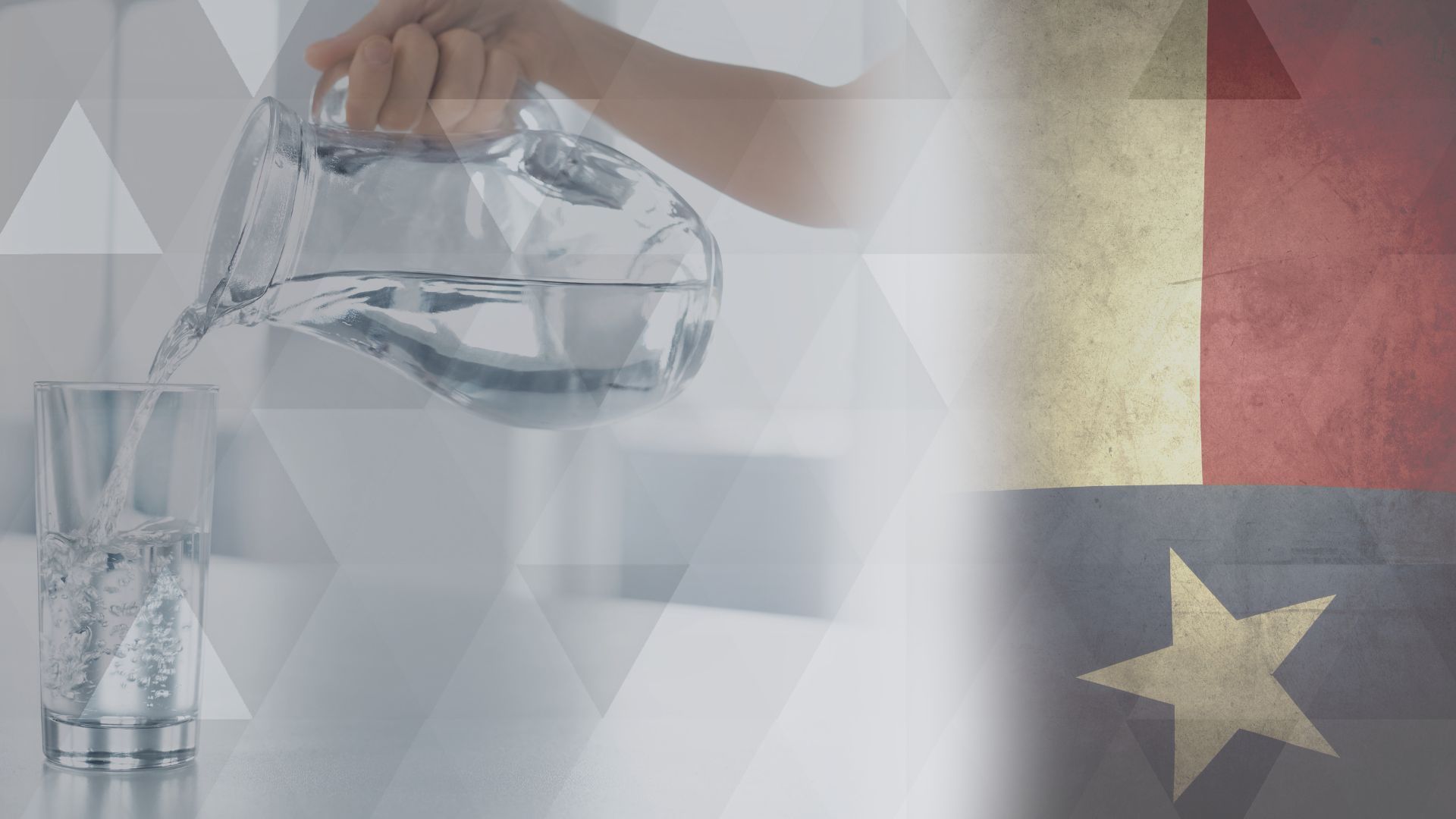 pouring water in a glass