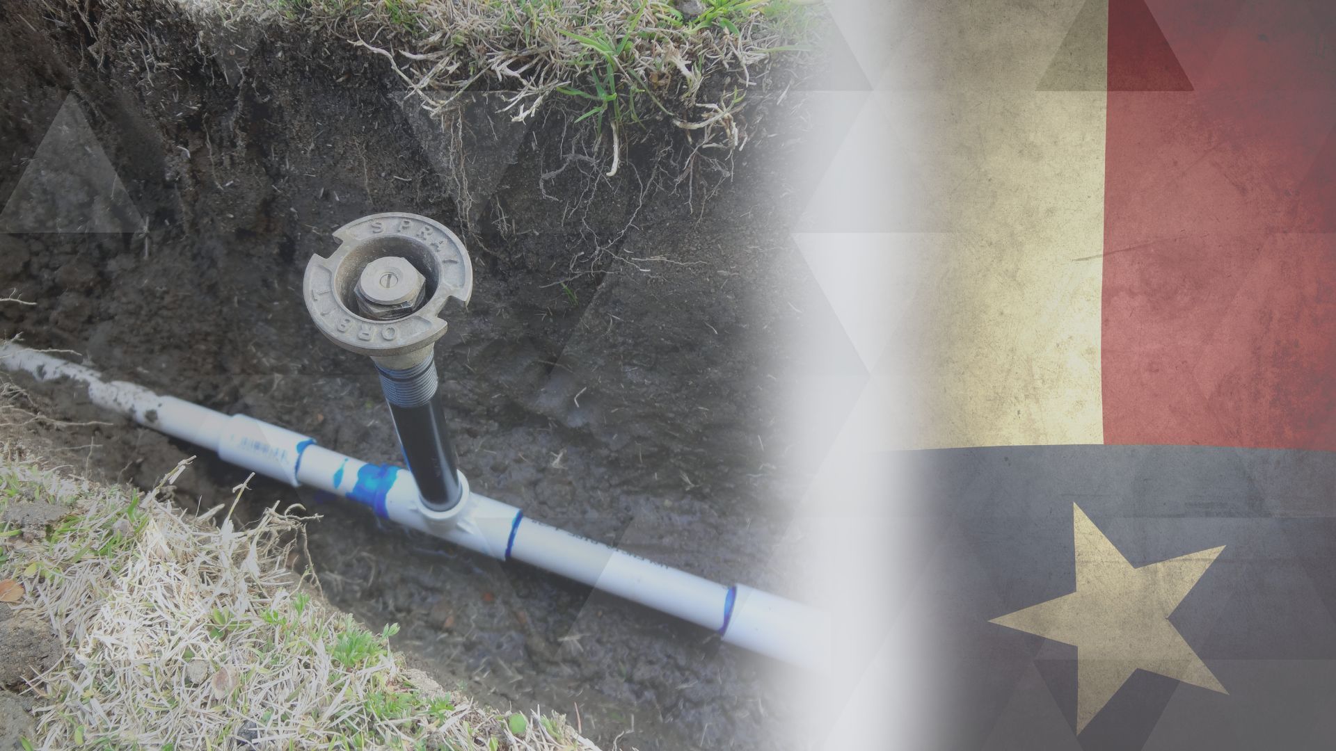 water pipe in a trench