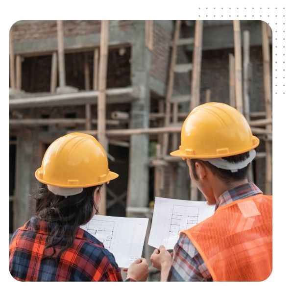 two contractors looking at project two contractors looking at project