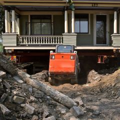 home foundation being lifted
