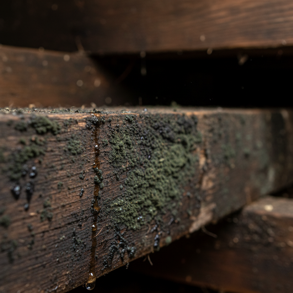 Mold growing on a homes support beams
