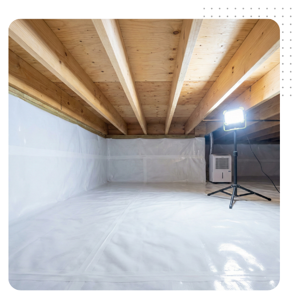 insulated, moisture-controlled crawlspace