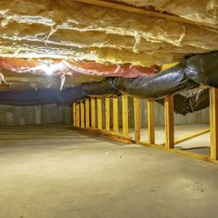 crawl space with new insulation