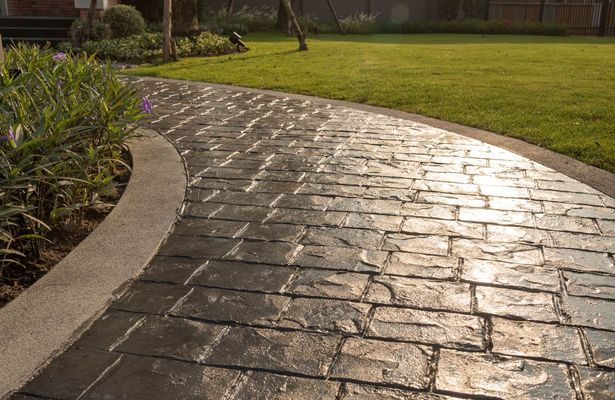 stamped concrete path