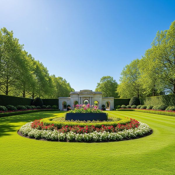 A green park entrance