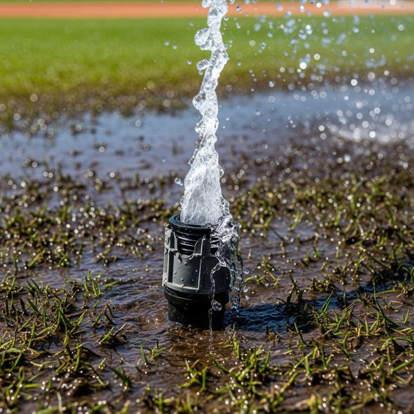 Bubbling, broken sprinkler header