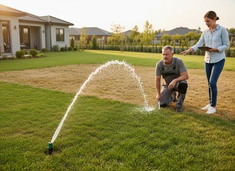 Irrigation system adjustment in a residential lawn