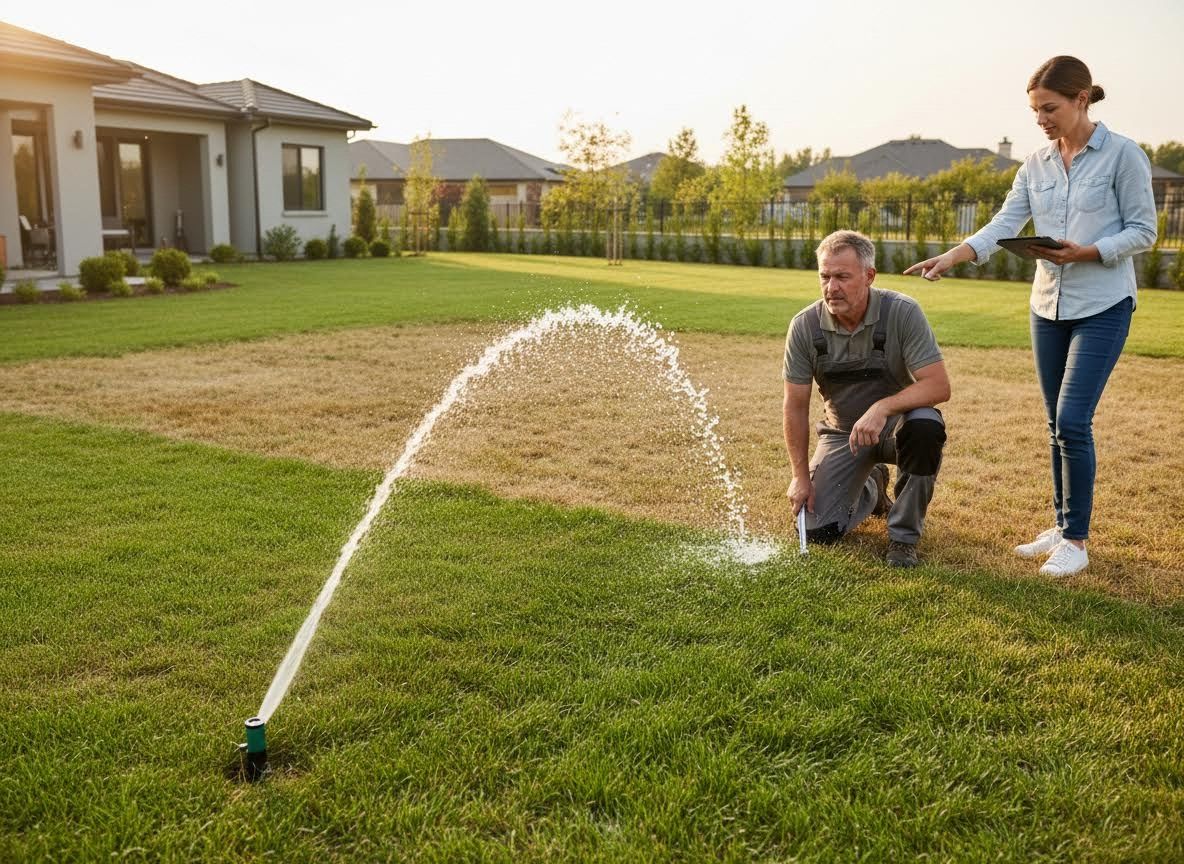 Irrigation system adjustment in a residential lawn