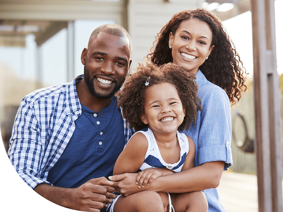 Family outside their house