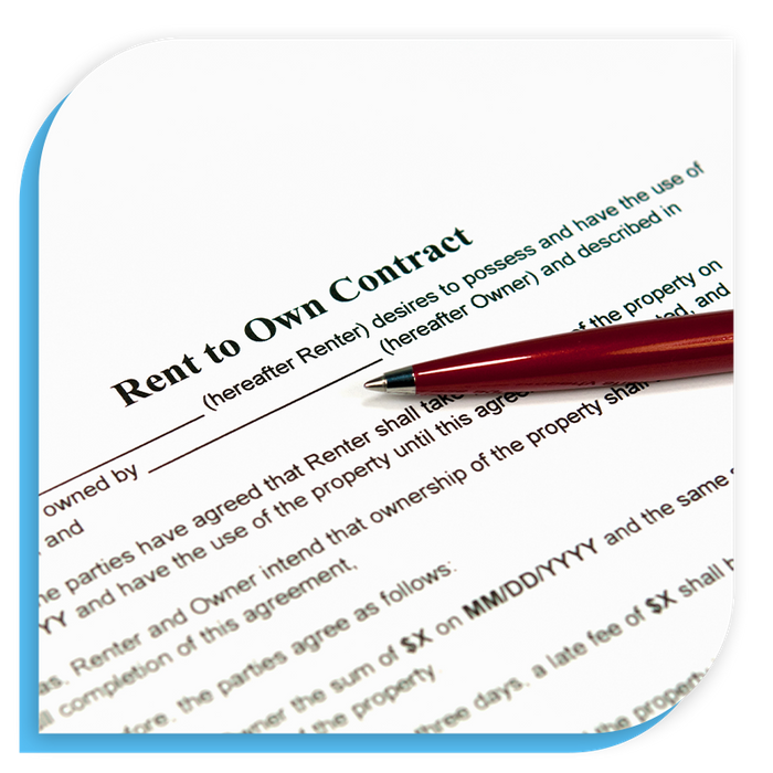 close up of a rent to own contract