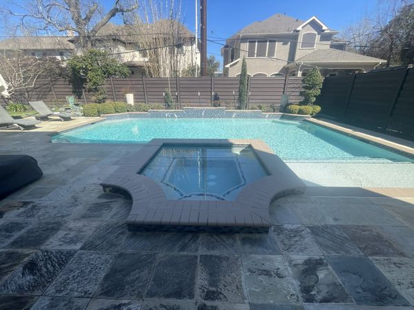 Houston pool and raised spa after structural crack repair