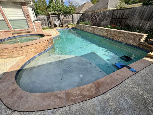 Houston pool shell during plaster resurfacing work