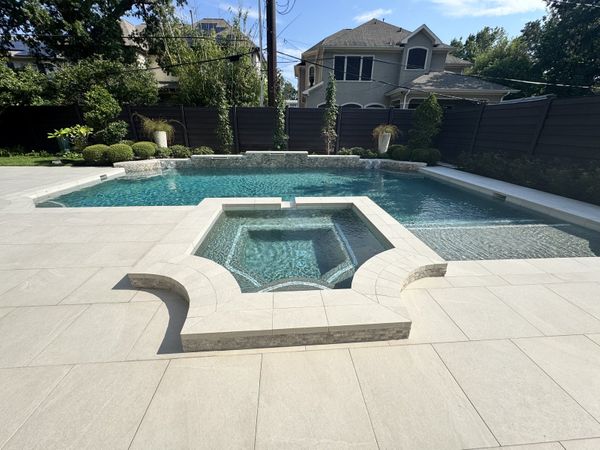 Finished Houston pool and spa with a sealed watertight surface