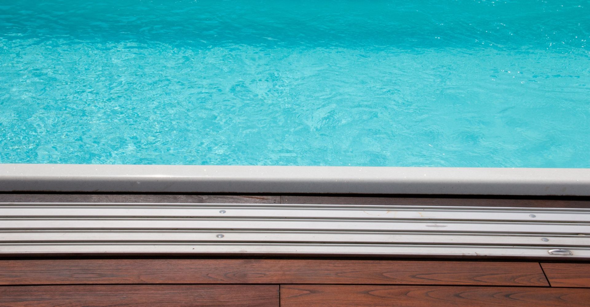 Pool coping for wood deck