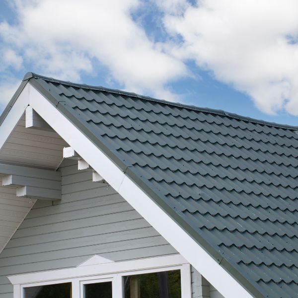 Home with metal roof tiles