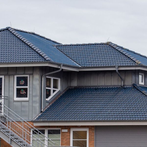 Tile roof on a home