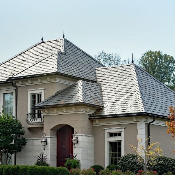 Home with shingle roof