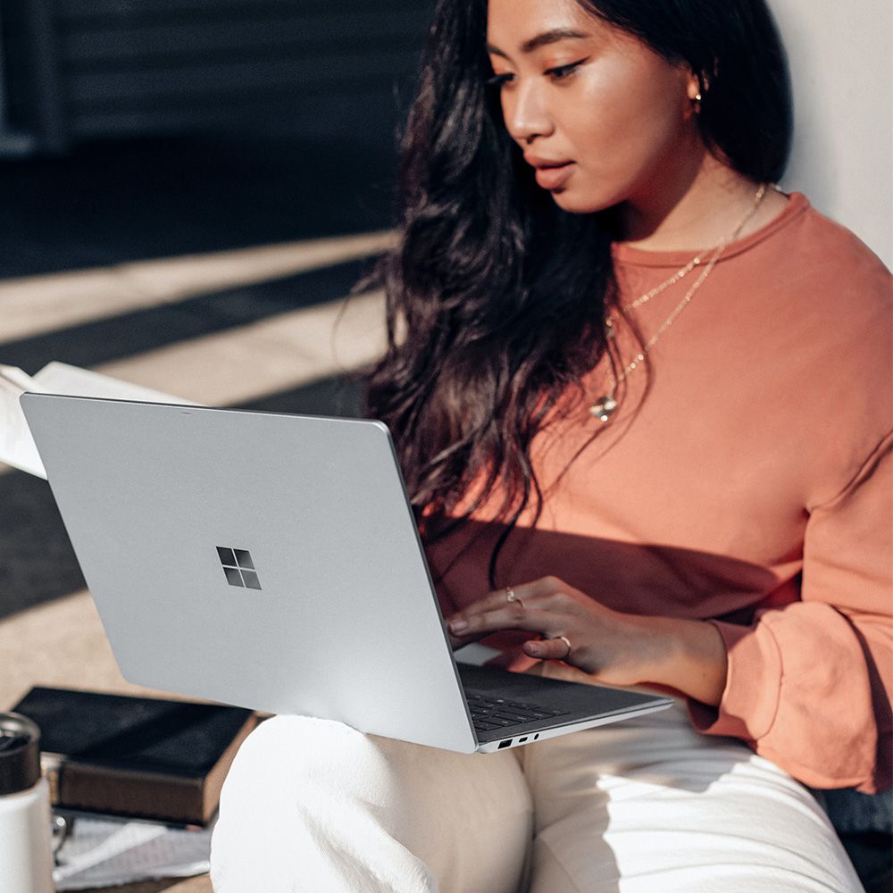 Woman using a laptop