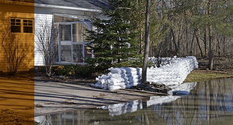 sandbags outside home to prevent flooding