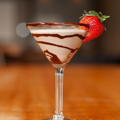 swirly drink with strawberry