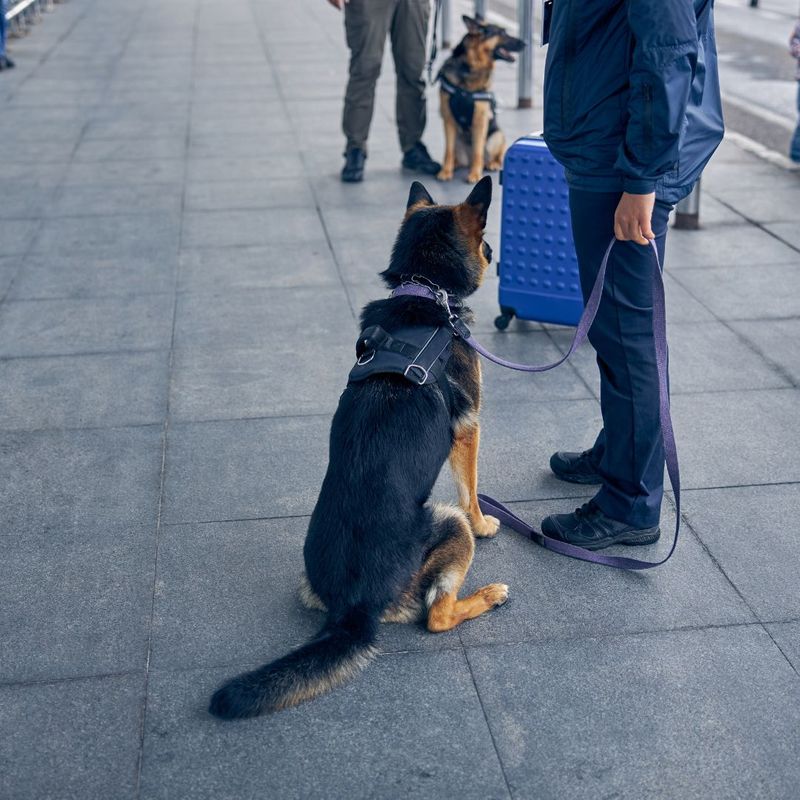 German shepherd at airport