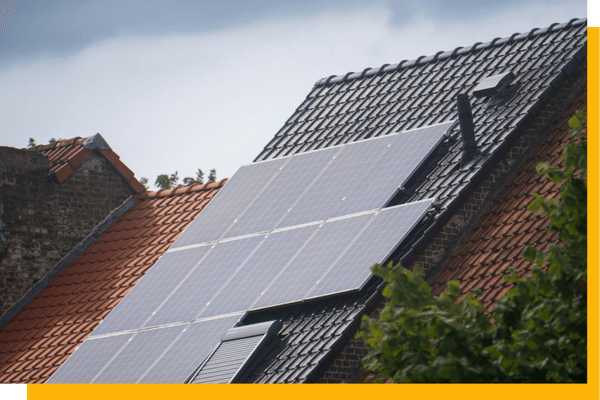 solar panels on roof