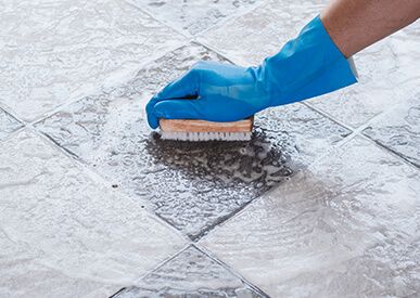 scrubbing tile