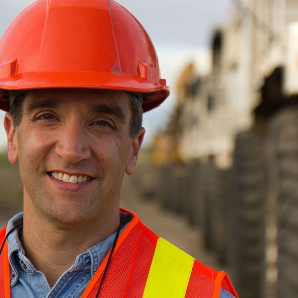 smiling construction worker