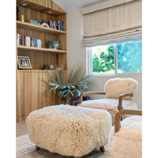 chair with ottoman in styled room