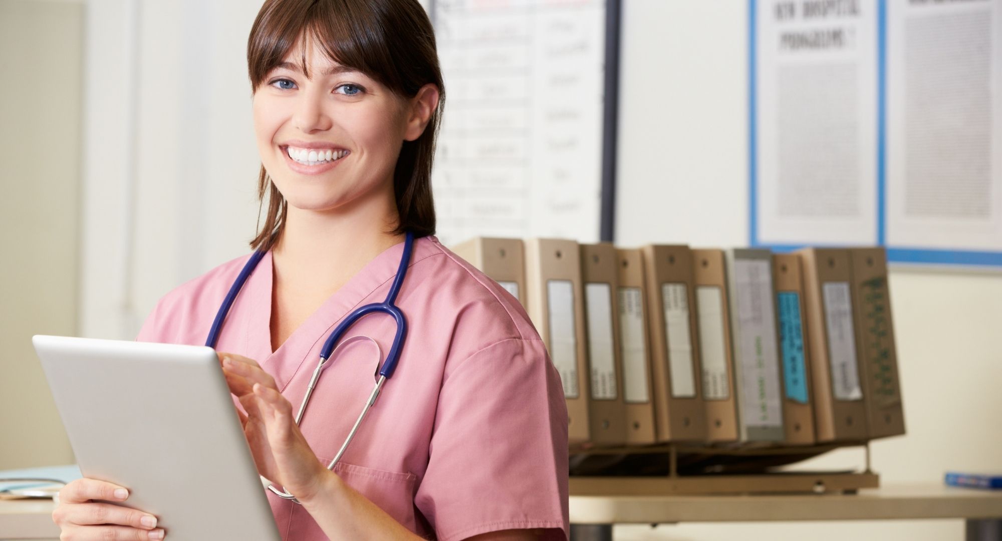 nurse at nurses station