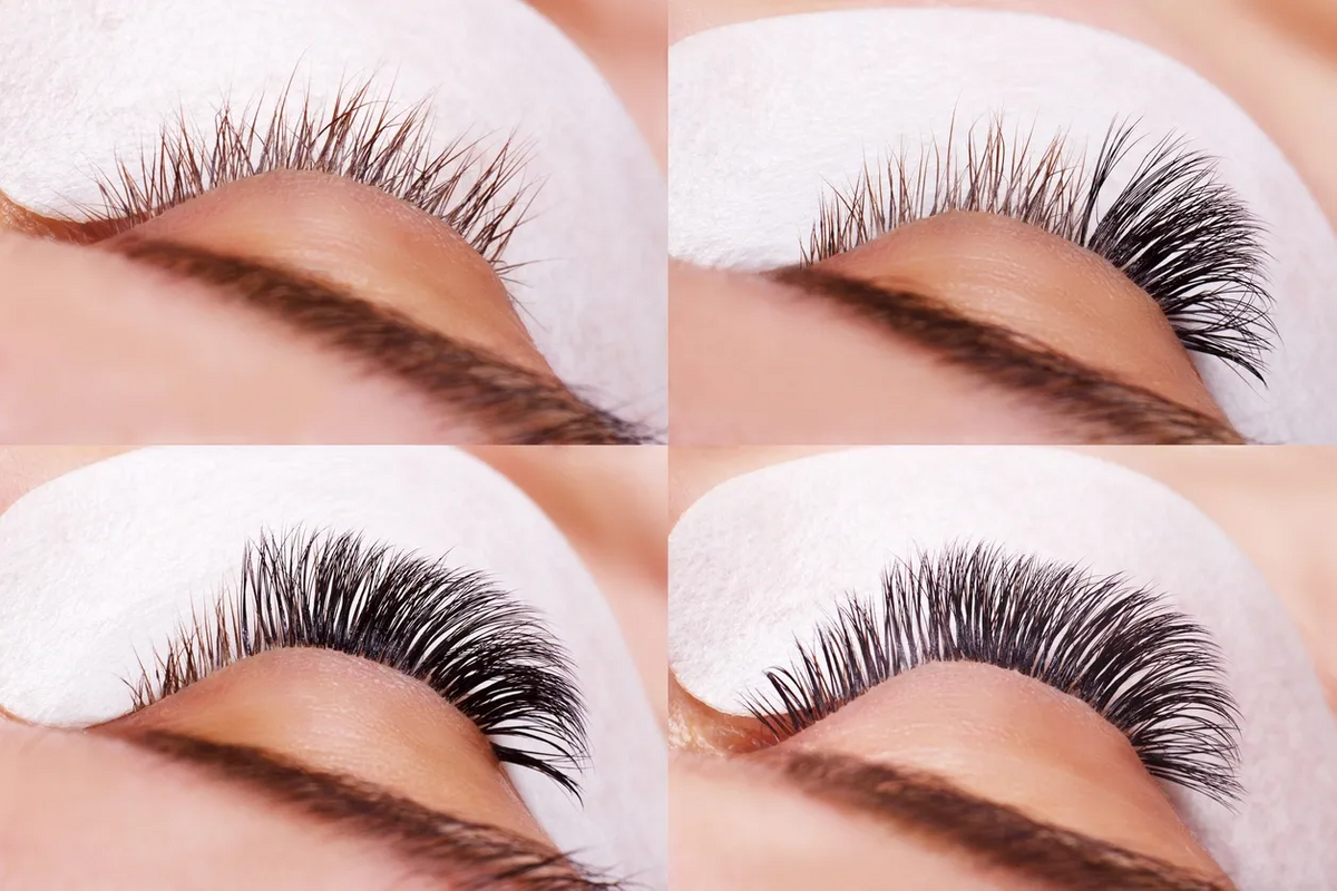 Image of the eyelash extension process