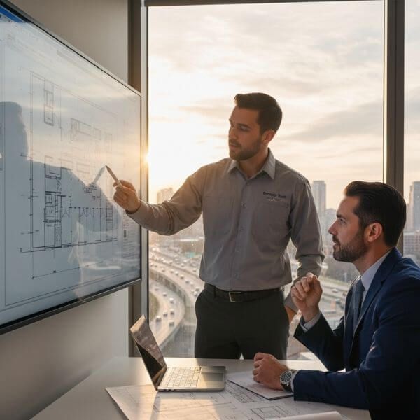 Business people working in their temperature controlled office