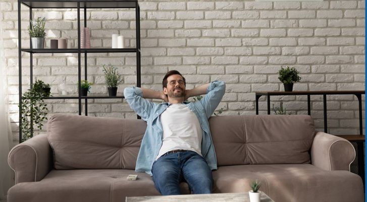 image of a man enjoying AC