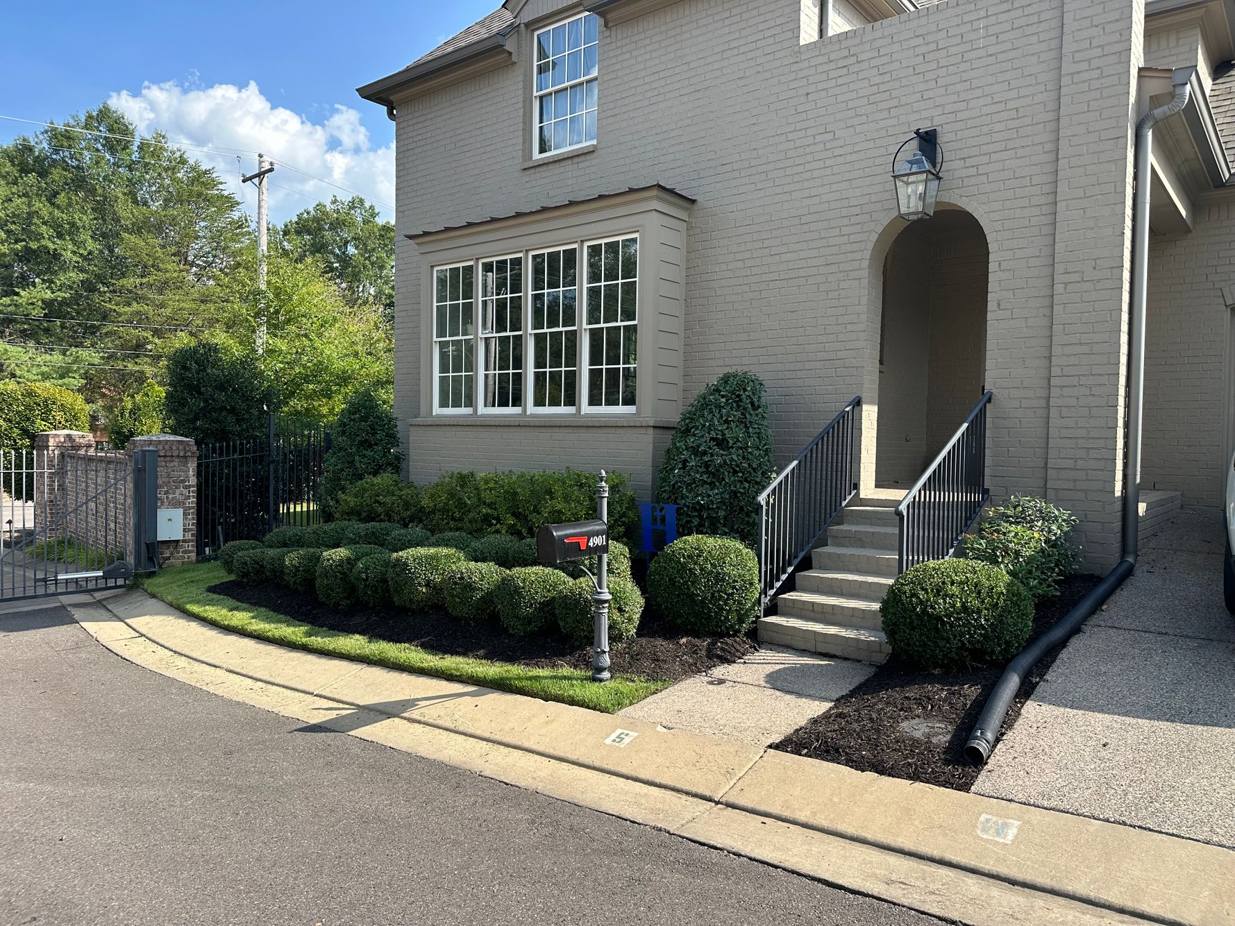 Fresh Mulch and Manicured Shrubs