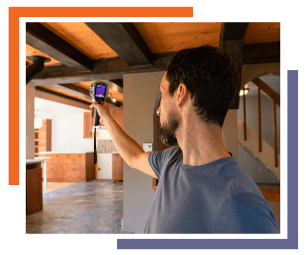 man checking indoor air quality