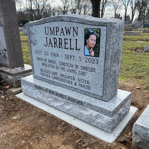 custom engraved headstone with quote